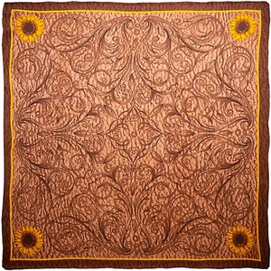 Sciarpa di seta occidentale girasole Charmeuse Wild Rag Wyoming Traders - 34,5" - Foto 1 di 1