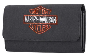 Harley-Davidson Women's Rhinestone Embellished Bar & Shield Clutch - Black - Picture 1 of 3
