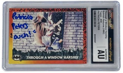 PATRICIA PETERS signed TRADING CARD Encapsulated Topps Batman Returns 92 CGC JSA - Image 1 of 2