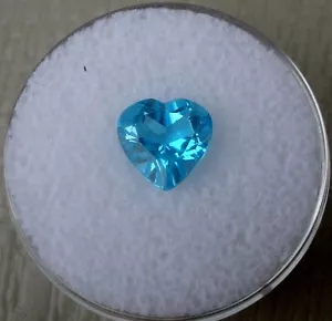 Swiss Blue Topaz Heart Loose Faceted Natural Gem 8mm - Picture 1 of 3
