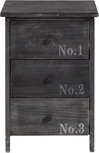 Cassettiera Grigia, Comodino Salvaspazio, 3 Cassetti, Stile Vintage, per Camera - Foto 1 di 12