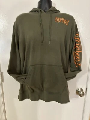 Men's Hurley Graphic Hoodie Sweatshirt XL Green Orange Pullover Sweater Top Surf - Изображение 1 из 4