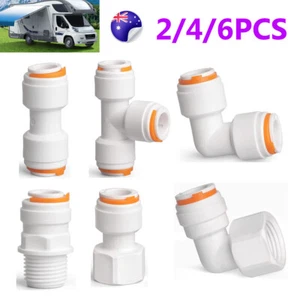 Fit JOHN GUEST 12mm Tube Push In Pipe Hot & Cold Water Caravan Plumbing Fittings - Picture 1 of 18