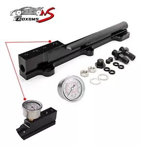 High Flow Fuel Rail W/Pressure Gauge for Honda D-Series D15B7 D15B8 D16A6 D16Z6 - Bild 1 von 10
