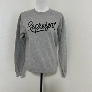 Represent Unisex Long Sleeve Youth XL Gray Crewneck Sweatshirt Gildan Casual EUC - Picture 1 of 5