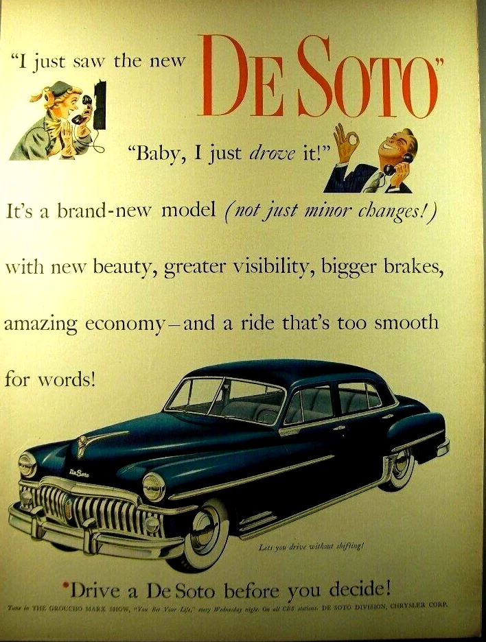Desoto 1950 sedán de 4 puertas azul - conduce un Desoto antes de decidir anuncio de colección Foto 1 de 1
