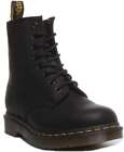 Dr Martens 1460 Greasy Unisex Lace Up Leather Ankle Boot In Black Size UK 3 - 11
