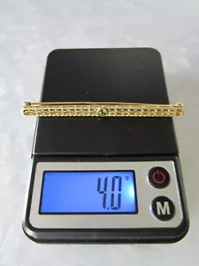 ART DECO NACHLASS VOLL GESTEMPELT 14K MASSIVGOLD PERIDOT FILIGRAN BROSCHE BAR PIN - Bild 1 von 20