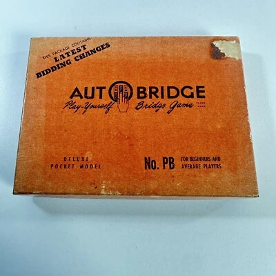Auto Bridge Game Play Yourself Learning 1959 Made In USA Vintage Beginners Set - Image 1 of 4