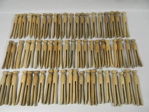 Vintage 60 Holz Wäscheklammern Flat Top Rundkopf Basteln - Lot 2 - !6 - 3A4 - Bild 1 von 7