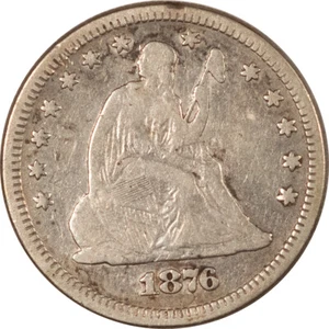 1876 SEATED LIBERTY QUARTER - DECENT DETAIL BUT CLEANED! - Picture 1 of 2