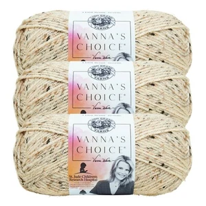 (3 Pack) Lion Brand Yarn 860-400D Vanna's Choice Yarn, Oatmeal - Picture 1 of 6