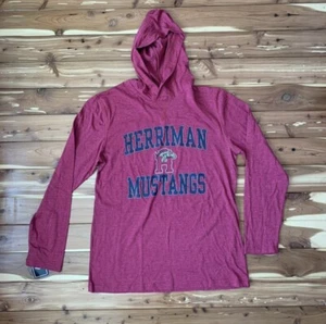 Herriman Mustangs Utah High School Sweatshirt Hoodie Pel Athletic Maroon Mens - Picture 1 of 1