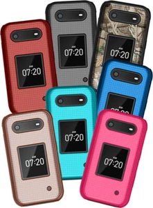 Grid Texture Hard Shell Case Cover for Nokia 2760 2780 Flip Phone (N139DL) - Picture 1 of 49