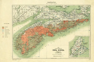 1906 Mapa Campos de Oro de Nueva Escocia Canadá Minería Minerales Pared Arte Cartel Impreso - Imagen 1 de 3