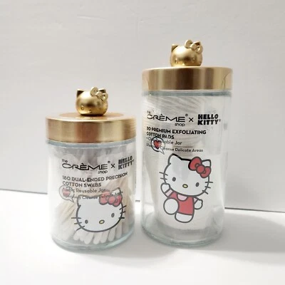 Juego de tarros de vidrio e hisopos de algodón sellados The Creme Shop x HELLO KITTY Foto 1 de 2