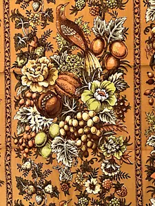 Waverly Dekor Stoff verklebt "Somerset Hall" 48x71 Goldtöne Braun Blumen Vogel - Bild 1 von 8