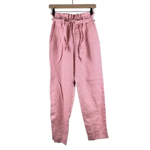 Scotch & Soda Pink Linen Paperbag Waist Tapered Trouser Pants Size XS * - Picture 1 of 7