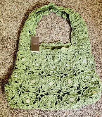 Merona Woven Straw Bohemian Beach Shoulder Bag - Image 1 of 4