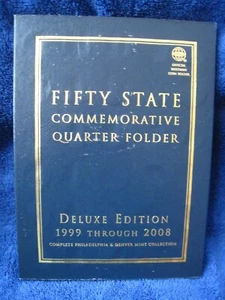 FIFTY STATE COMMEMORATIVE QUARTER FOLDER DELUXE ED. 1999-2008 OFFICIAL WHITMAN - Picture 1 of 4