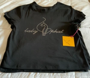 BABY PHAT T-Shirt Top Rhinestones Bling NEW black Size Large - Picture 1 of 4