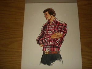 Original Farbillustration für einen Katalog 60er-70er Jahre Mann im Flanellhemd - Bild 1 von 4