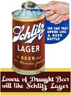 Schlitz Beer Intro of Conetop Can NEW Sign: 28" Tall Diecut USA STEEL