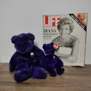 Ty 1997/98 Princess Diana Beanie Baby Babies and life Magazine - Picture 1 of 12
