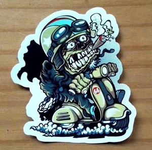 Sticker Crazy Biker Sticker Glossy Look - Stickerbomb Laptop Skateboard - Picture 1 of 2