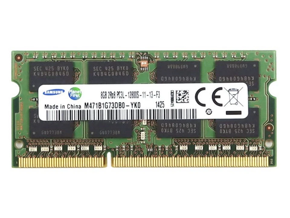 SAMSUNG 8Gb (2Rx8) DDR3 PC3L-12800S LAPTOP SODIMM MEMORY | P/N M471B1G73QH0-YK0 - Image 1 of 1