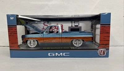2025 M2 Machines 1:24 Scale 1976 GMC Sierra Grande 15 Custom R136 2-Tone - Image 1 of 4