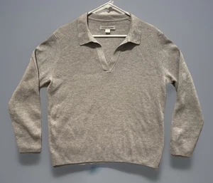 Suéter OUTERKNOWN Para Mujer Cuello en V Talla S Gris 100% Lana Geelong Preppy - Imagen 1 de 10