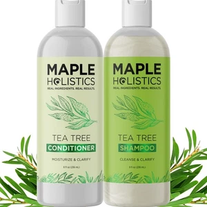 Tea Tree Shampoo and Conditioner Set - Sulfate Free Clarifying Shampoo and Co... - Picture 1 of 9
