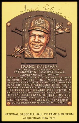 Frank Robinson Autographed Signed HOF Plaque Postcard Baltimore Orioles - Image 1 of 2