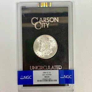 Dólar de plata Morgan 1884-CC $1 Carson City GSA tesoro NGC MS64 - Imagen 1 de 2