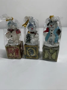 Seltenes Vintage Konvolut 3 Weihnachtskerzen Schneemann 3 Stück VERSIEGELT siehe Beschreibung - Bild 1 von 15