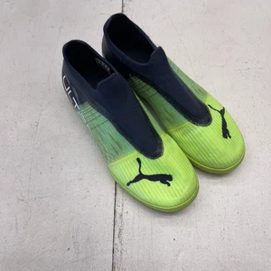 PUMA Ultra Indoor Soccer Shoes Youth US 5 EUR 37 Green Navy Laceless Futsal - Picture 1 of 10