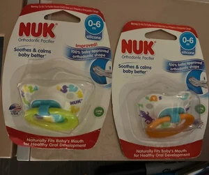 Nuk Natural Shape Orthodontic Pacifier 0-6 Months Silicone BPA Free (2)-NIP - Picture 1 of 1