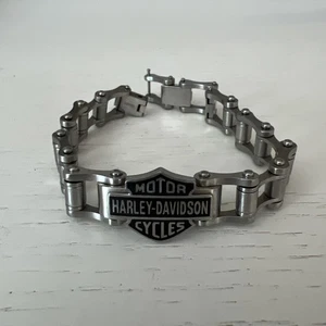 Harley-Davidson Men's Bar & Shield Emblem Bike Chain Steel Bracelet MOD - Picture 1 of 6