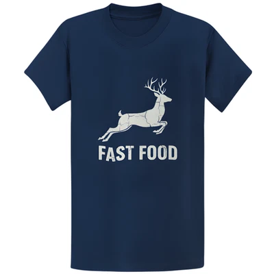 Divertida Camiseta de Caza para Hombres Comida Rápida Ciervos Cazador Broma Gráfico Camiseta Foto 1 de 4