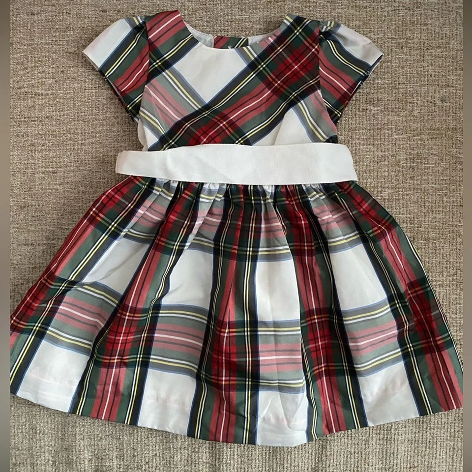 Ralph Lauren Bebé Vestido de Navidad a Cuadros con Lazo 6 Meses Foto 1 de 4