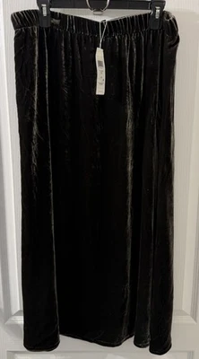 Falda Larga Eileen Fisher GRANDE Bosque Terciopelo Viscosa Mezcla Seda Nueva con Etiquetas Foto 1 de 4
