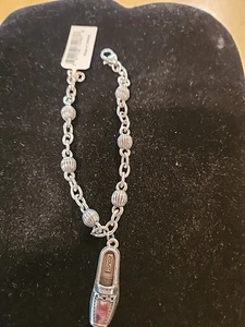3806 Vintage Brighton silberfarben Schuh Liebhaber Halbschuh Bettelarmband 7" - Bild 1 von 3