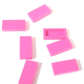 Lot of 7 LEGO Dark Pink 1x2 Tile 3069 / 30070 Brick Parts Pieces