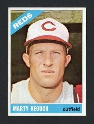 1966 Topps #334 Marty Keough Cincinnati Reds EX - Image 1 of 2