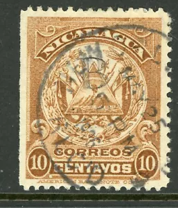 Nicaragua 1905 ABNC 10¢ Amarillo Marrón Nueva Orleans CDS Y89 ⭐☀⭐☀⭐ - Imagen 1 de 2