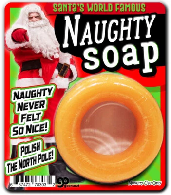 GEARS OUT Santa's Naughty Soap - Gag Gifts for Men - Bad Santa - Funny Stocking Stuffers