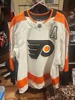 New ListingGame Used Kevin Hayes #13 Philadelphia Flyers Jersey White Item#T0611 MeiGrayCoa
