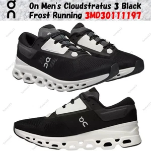 On Men's Cloudstratus 3 Black Frost Running 3MD30111197 taglia uomo - Foto 1 di 8