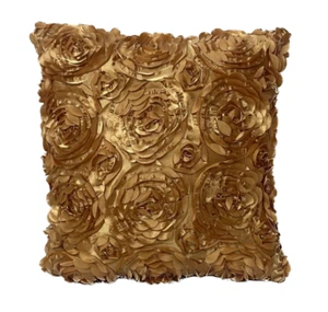 Orange Ruffle Rose Cushion Covers Romantic Decor 16 x 16" Inch / 40 x 40 cm Zip - Picture 1 of 5